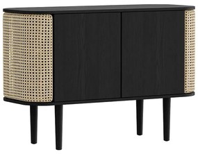 Nízka komoda v dekore duba v čierno-prírodnej farbe 109x75 cm Treasures – UMAGE