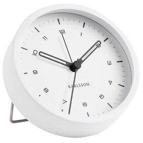 Budík Tinge Steel biela ø 9 cm x 3 cm