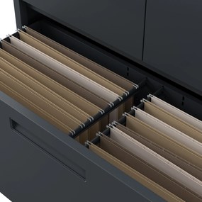 Modulárna kovová multifunkčná skriňa s vysokou zásuvkou antracitová MEGAN 1950 x 900 x 400 mm