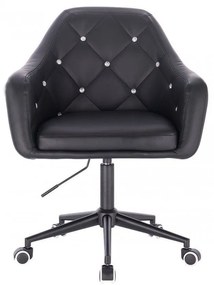LuxuryForm DESIGN Kreslo ROMA na čierne podstave s kolieskami - čierne