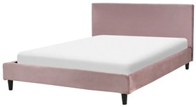 Zamatová posteľ 140 x 200 cm ružová FITOU Beliani