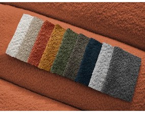 Terakotová podnožka z textílie buklé Annecy – Bobochic Paris