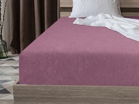 Fleecová napínacia plachta MOLTON purpurová 90 x 200 cm