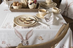 Bavlnený košík na pečivo s veľkonočným motívom Rustic Easter Bunny - 35 * 35 * 8 cm