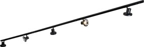 Moderný koľajnicový systém s 5 čiernymi bodovými svetlami 1-fázový 300 cm - Iconic Jeany