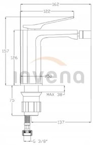 Invena Neri, stojanková bidetová batéria, čierna matná, BB-01-004-L