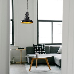 Čierne závesné svietidlo s kovovým tienidlom ø 32 cm Berceste – Opviq lights