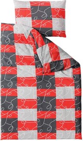 Bavlnené obliečky SQUARES BLEND červené Rozmer obliečky: 70 x 90 cm | 140 x 200 cm