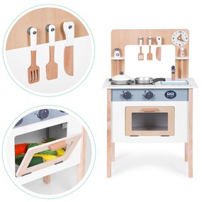 Detská kuchynka s 8 doplnkami, rúra, vodovodná batéria, drez, ECOTOYS