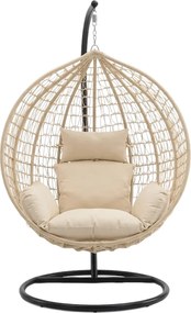 Závesné kreslo KOKON so stojanom, béžové