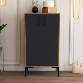 Skrinka na topánky Prag Walnut and Anthracite