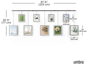 Čierne kovové rámčeky na stenu v súprave 9 ks 223x77,5 cm Exhibit – Umbra