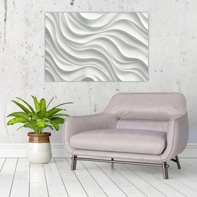 Obraz - 3D biele vlny (90x60 cm)