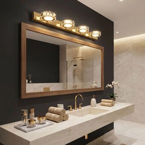 Toolight Toolight, LED nástenné svietidlo 62 cm, 12W, 4000K, 1000lm, APP1941-4W, zlatá lesklá, OSW-66075