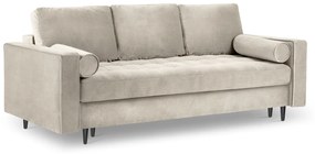 Rozkladacia zamatová pohovka s úložným priestorom Romeo 225 × 100 × 96 cm