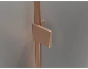 Mexen Lunar T, výklopný ľavý sprchový kút 125 x 80 cm, 8mm číre sklo, profil medená matná, 834T-125-080-65-00-L