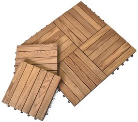 Drevená dlaždica Rojaplast Thermowood 30 x 30 cm s klick systémom hnedá balenie 6 ks
