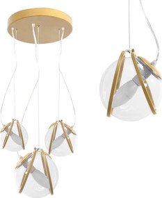 Toolight Toolight, závesné svietidlo 3xE14 APP1091-3CP, zlatá, OSW-04407