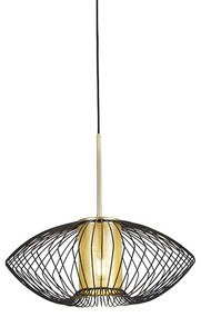 Dizajnová závesná lampa zlatá s čiernou 50 cm - Dobrado
