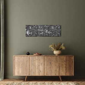 Obraz - Coffee (s hodinami) (90x30 cm)