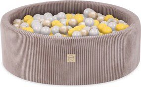 Suchý bazén pre deti menčestrová 90 x 30 + 200 loptičiek - béžová