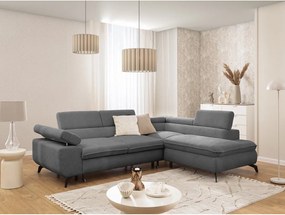 Sivá ženilková rohová pohovka (pravý roh/do L) Marbeya – Ropez