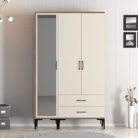 Šatníková skriňa Kiara RT (orech + krémová). Akcia -19%. Vlastná spoľahlivá doprava až k Vám domov. 1088483
