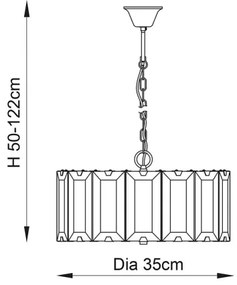 Endon 61281 - Luster na reťazi CLOONEY 4xE14/40W/230V čierna/dymová