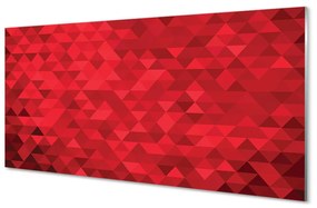 Sklenený obklad do kuchyne Červené vzor trojuholníky 120x60 cm