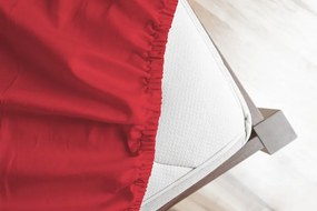 Napínacia plachta na matrac- červená hladká bavlna štandard 240/260