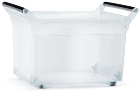 Plastový úložný box na kolieskach NUK6H 49 l - priehľadná