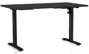 Výškovo nastaviteľný stôl OfficeTech A, 120 x 80 cm, čierna podnož, čierna