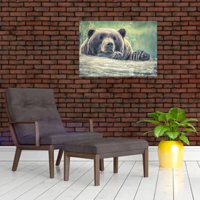 Sklenený obraz medveďa (70x50 cm)