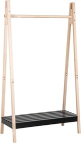 Čierny stojan na oblečenie z masívu pavlovnia Torino - House Nordic