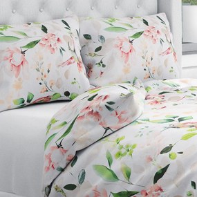 Biante Bavlnené posteľné obliečky Sandra SA-432 Vtáci medzi kvetmi Predĺžené 140x220 a 70x90 cm