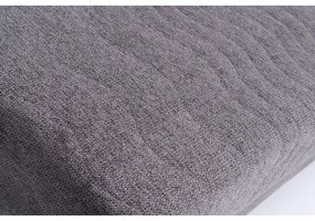 Čalúnená rozkladacia trojmiestná pohovka PAUL na každodenné spanie s opierkami na ruky sivá