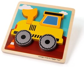 Bigjigs Toys Vkladacie puzzle Bager