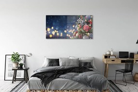 Obraz na akrylátovom skle Vianočný strom dekorácie sneh 125x50 cm