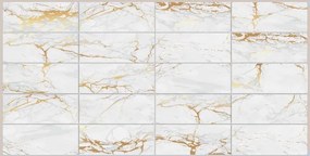 Obkladové panely 3D PVC TP10026211, cena za kus, rozmer 955 x 480 mm, mramor zlato-sivý, GRACE