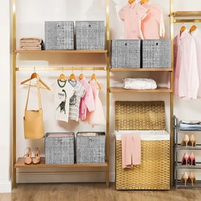 Sada 6 úložných boxov CURAN, sivá