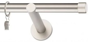 Dekorstudio Chrómová matná jednoradová garniža LUNA 19mm Dĺžka: 320cm, Typ uchytenia: Držiak modern, Typ príslušenstva: Krúžky tiché so štipcami