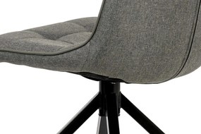 Autronic -  Jedálenská stolička HC-396 COF2, hnedá látka + ekokoža, kov antracit
