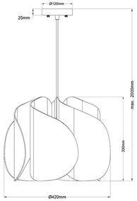 Fabas Luce 3672-40-132 - Luster na lanku PEVERO 1xE27/40W/230V drevo