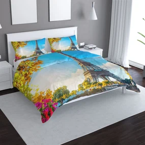 Sablio Obliečky Paríž Eiffelova veža Flowers - 140x220 / 90x70