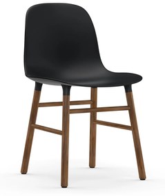 Stolička Form Chair – čierna/orech