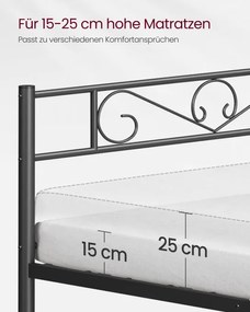 ​Kovová manželská posteľ 140 cm RMB064B01