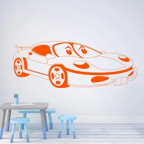 Veselá Stena Samolepka Detské autíčko Porsche Farba: oranžová, Veľkosť: 100 x 44 cm