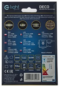 Schodiskové LED svietidlo Deco, 1x LED 0,6w, 3000k, s