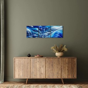 Obraz – Ryby vo vlnách (s hodinami) (90x30 cm)