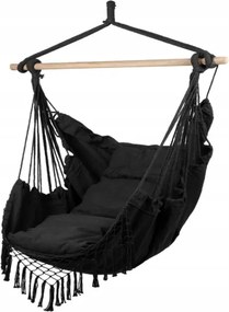 Brazílske hojdacie kreslo so strapcami 20937 - Hamak šedé